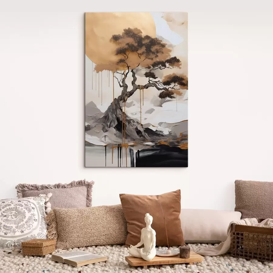 Paveikslėlis Dekoratyvinis bonsai medelis, abstraktaus meno paveikslas s49785