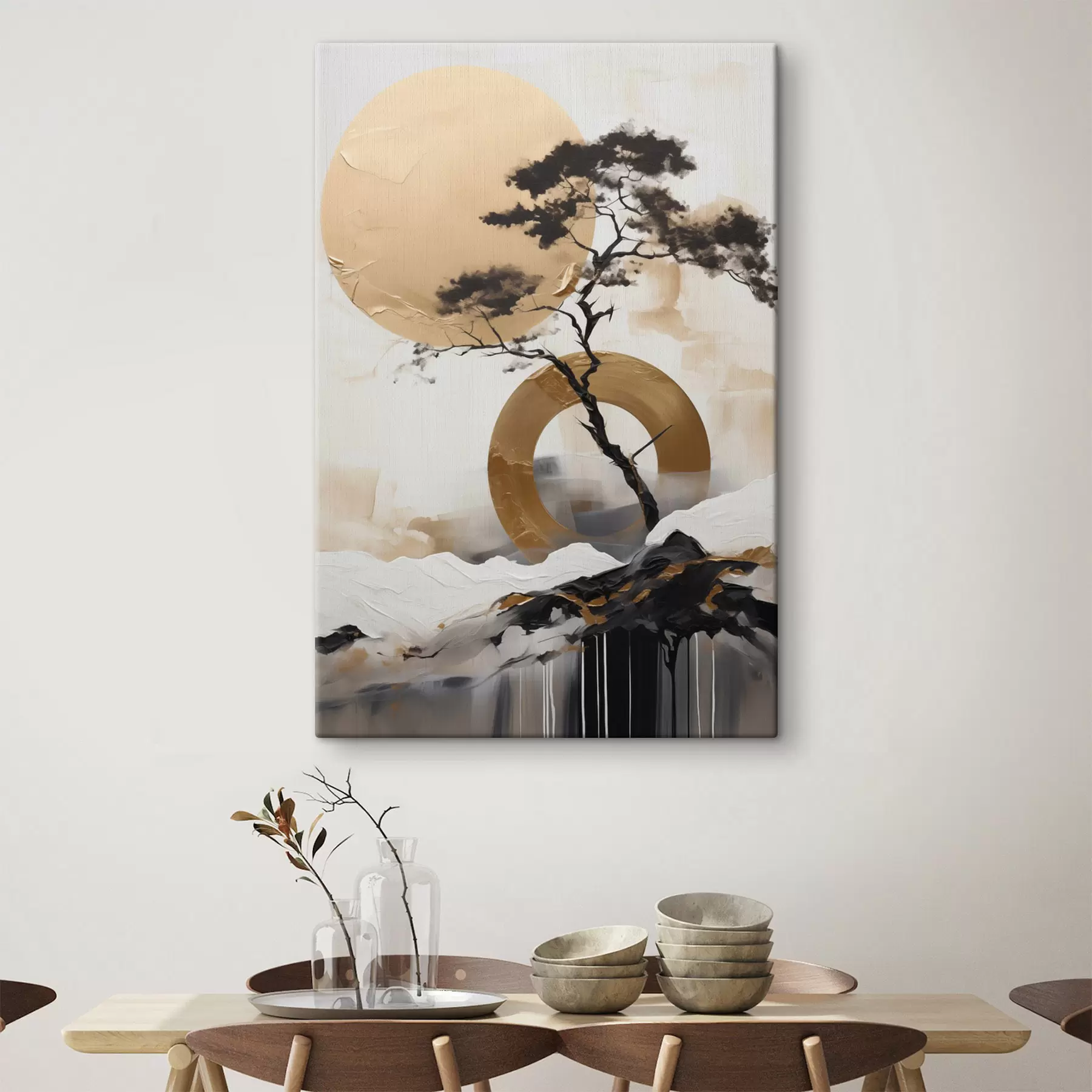Paveikslėlis Dekoratyvinis bonsai medelis, abstraktaus meno paveikslas s49786
