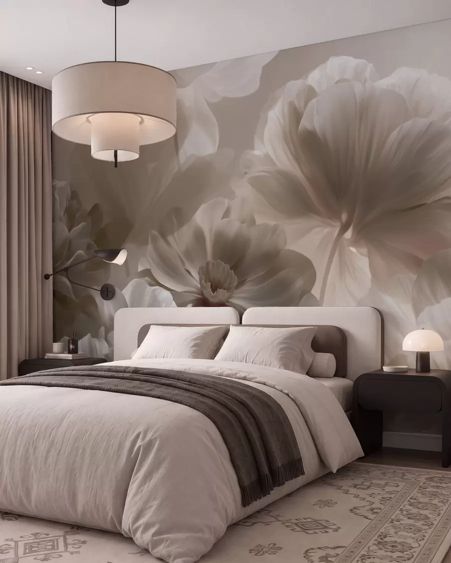 Fototapetai Abstrakčios kreminės spalvos magnolijos žiedlapių iliustracija w09937