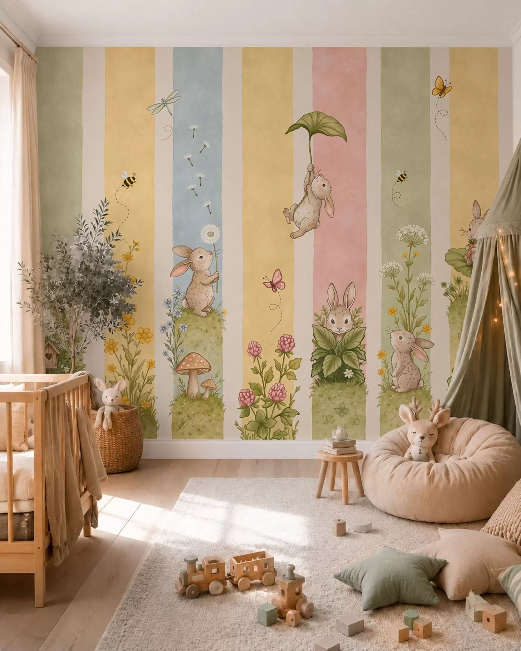 Fototapetai Pievos draugai ant juostų w05730