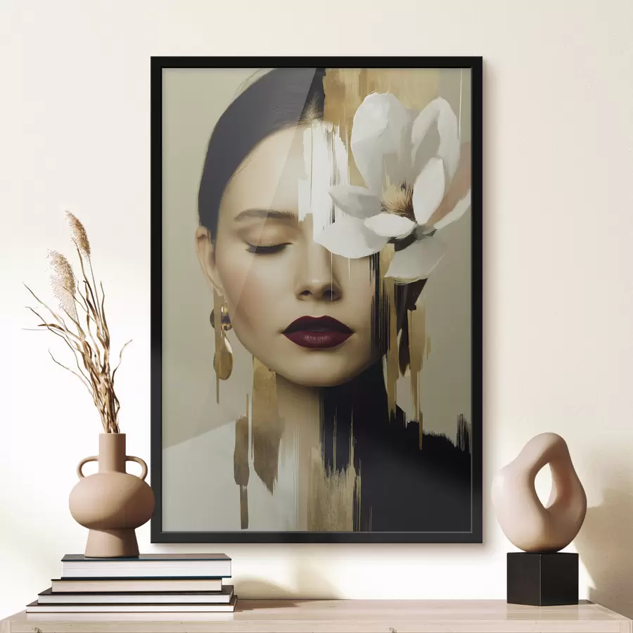 Fototapetai Mergaitė su gėle plaukuose f49933