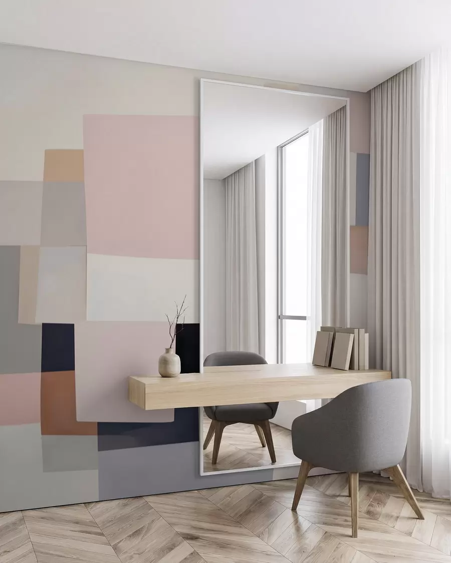 Fototapetai Geometrinė abstrakcija su imituojamu suliejimu ir tekstūra w05785