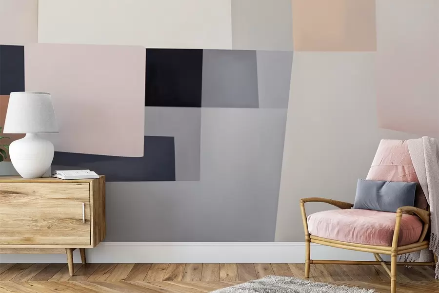 Fototapetai Geometrinė abstrakcija su imituojamu suliejimu ir tekstūra w05785