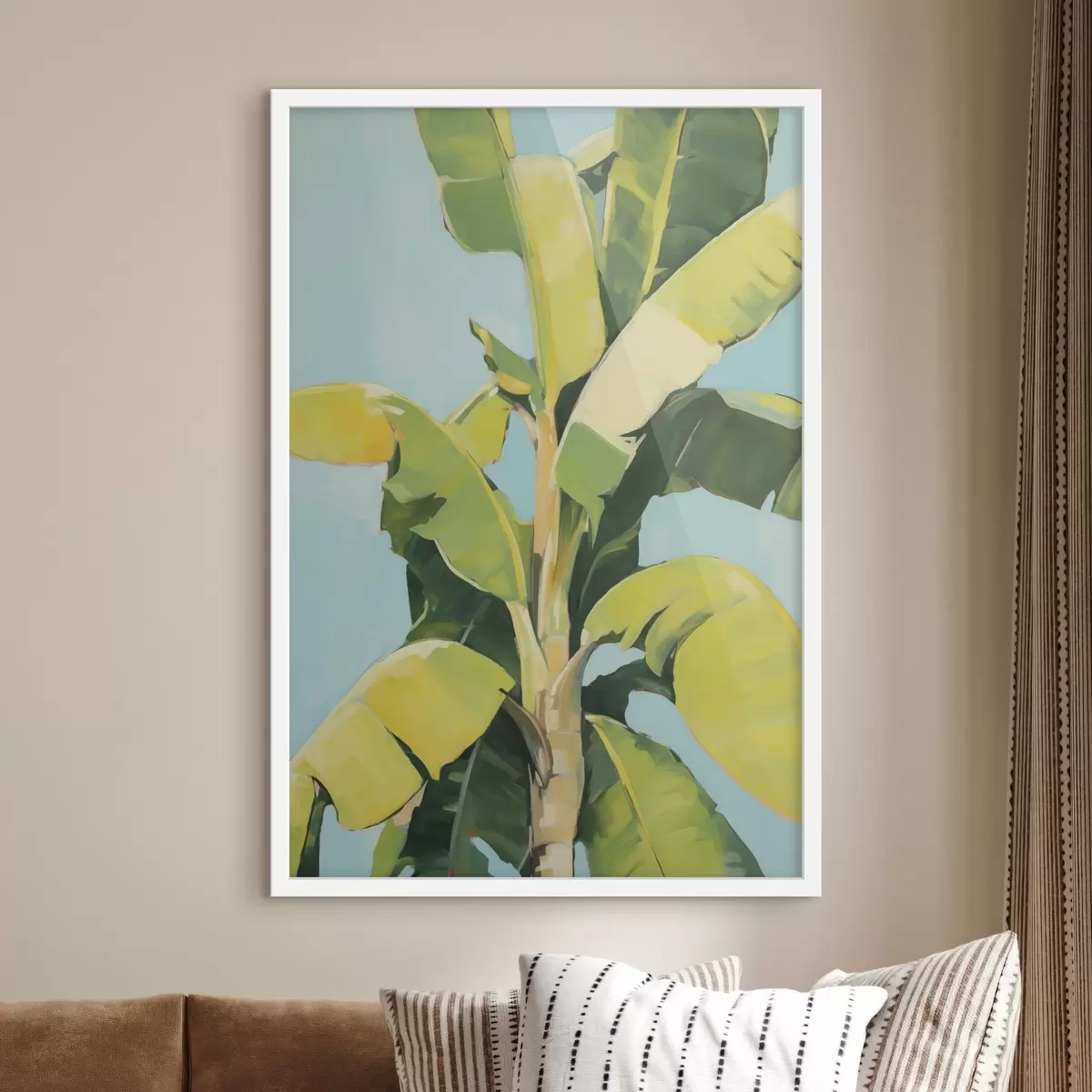 Plakatas Bananų palmių lapija, imituojantis paveikslas f50070