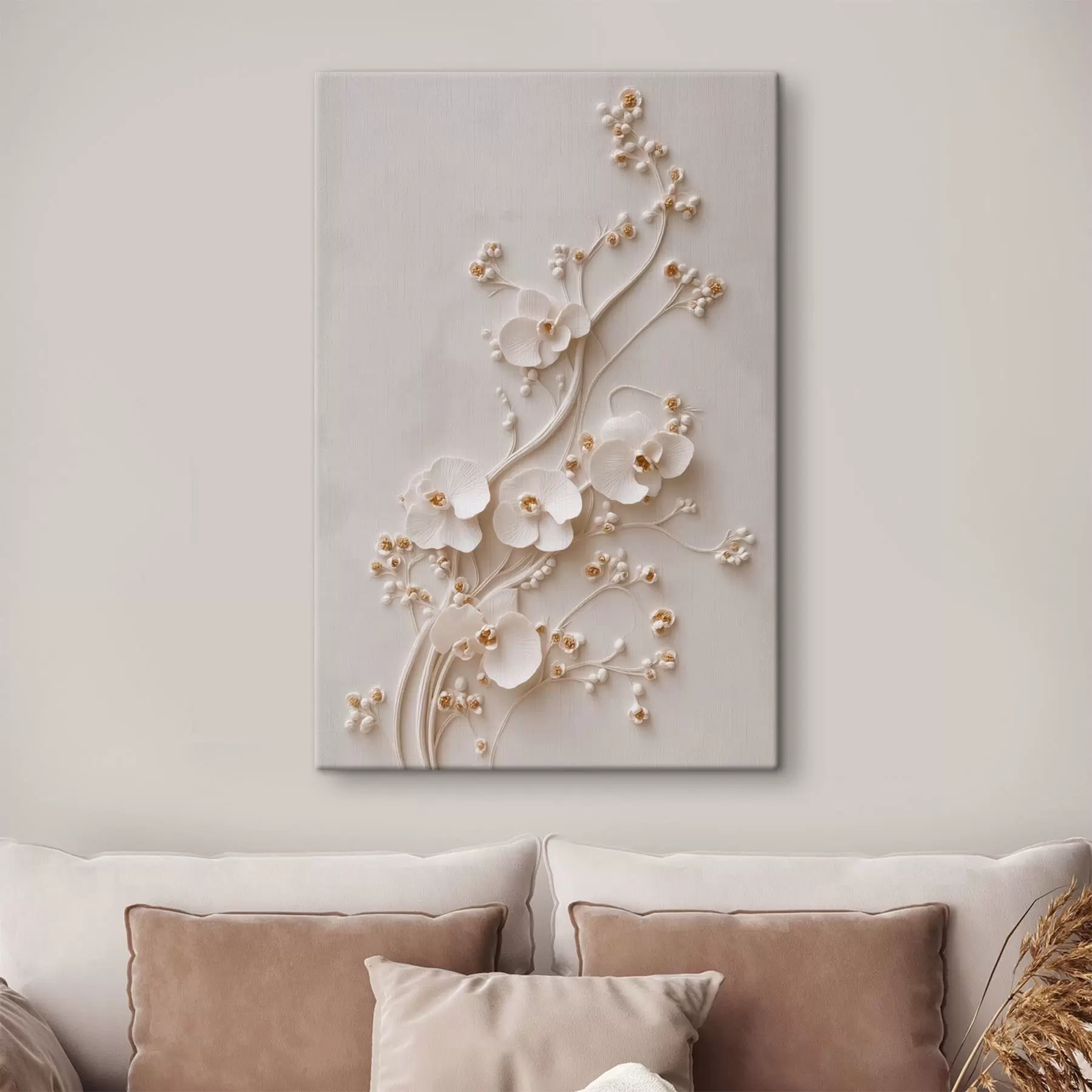 Paveikslėlis Subtilios baltos orchidėjos ant elegantiškų šakelių s49959