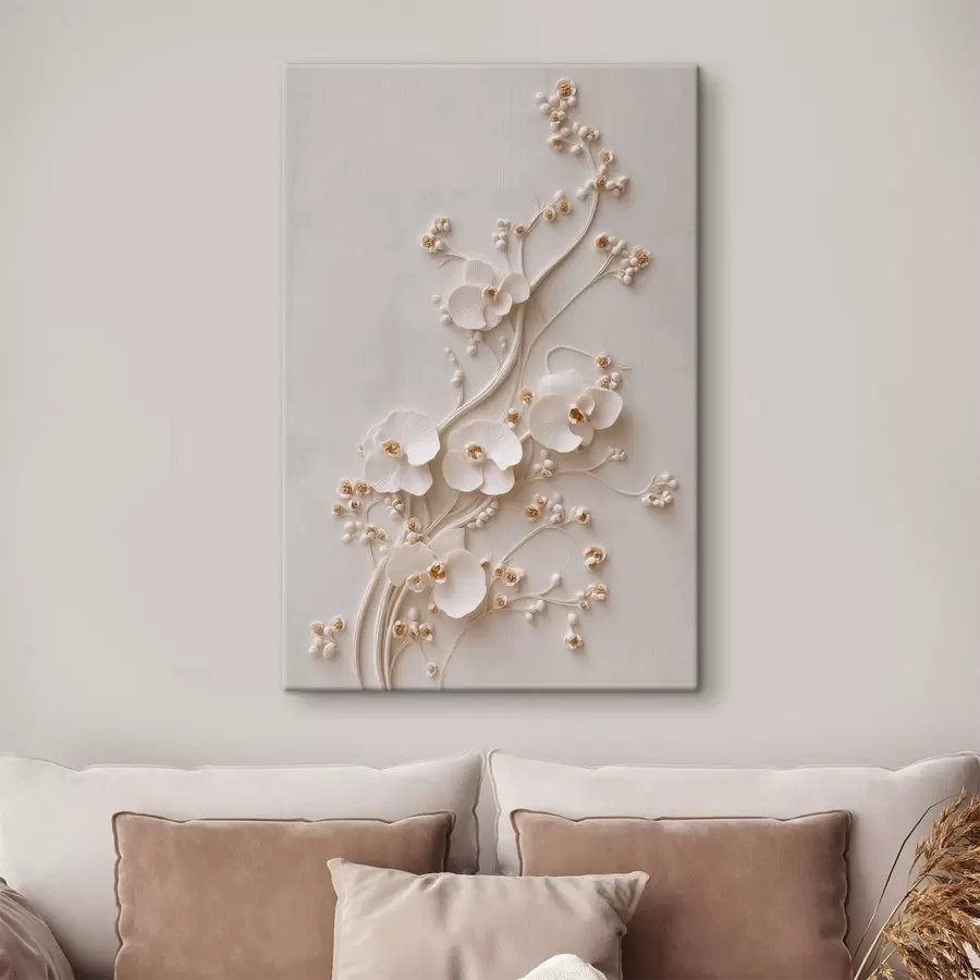 Paveikslėlis Subtilios baltos orchidėjos ant elegantiškų šakelių s49959