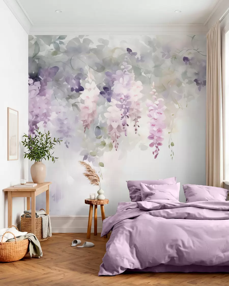 Fototapetai Nukarę glicinijos žiedai w05795