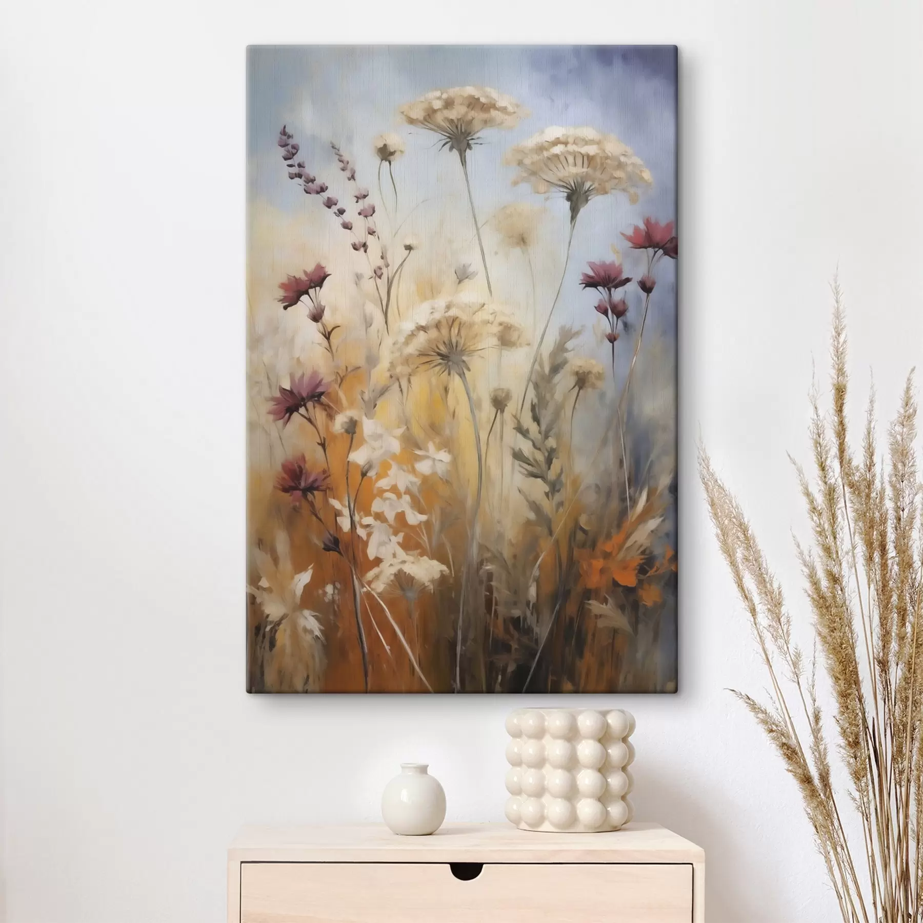 Paveikslėlis Laukinės gėlės ir žolės, tapybos imitacija s50144