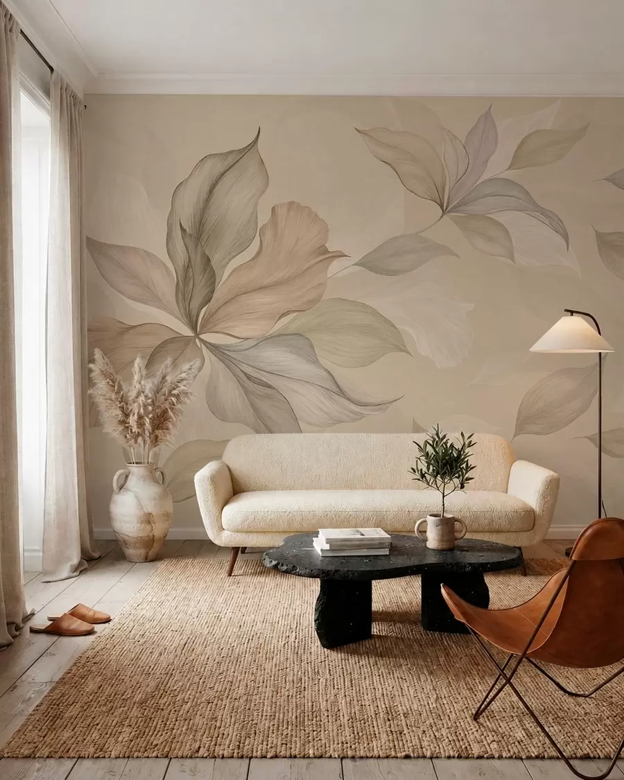 Fototapetai Lapai smėlio spalvos w05733