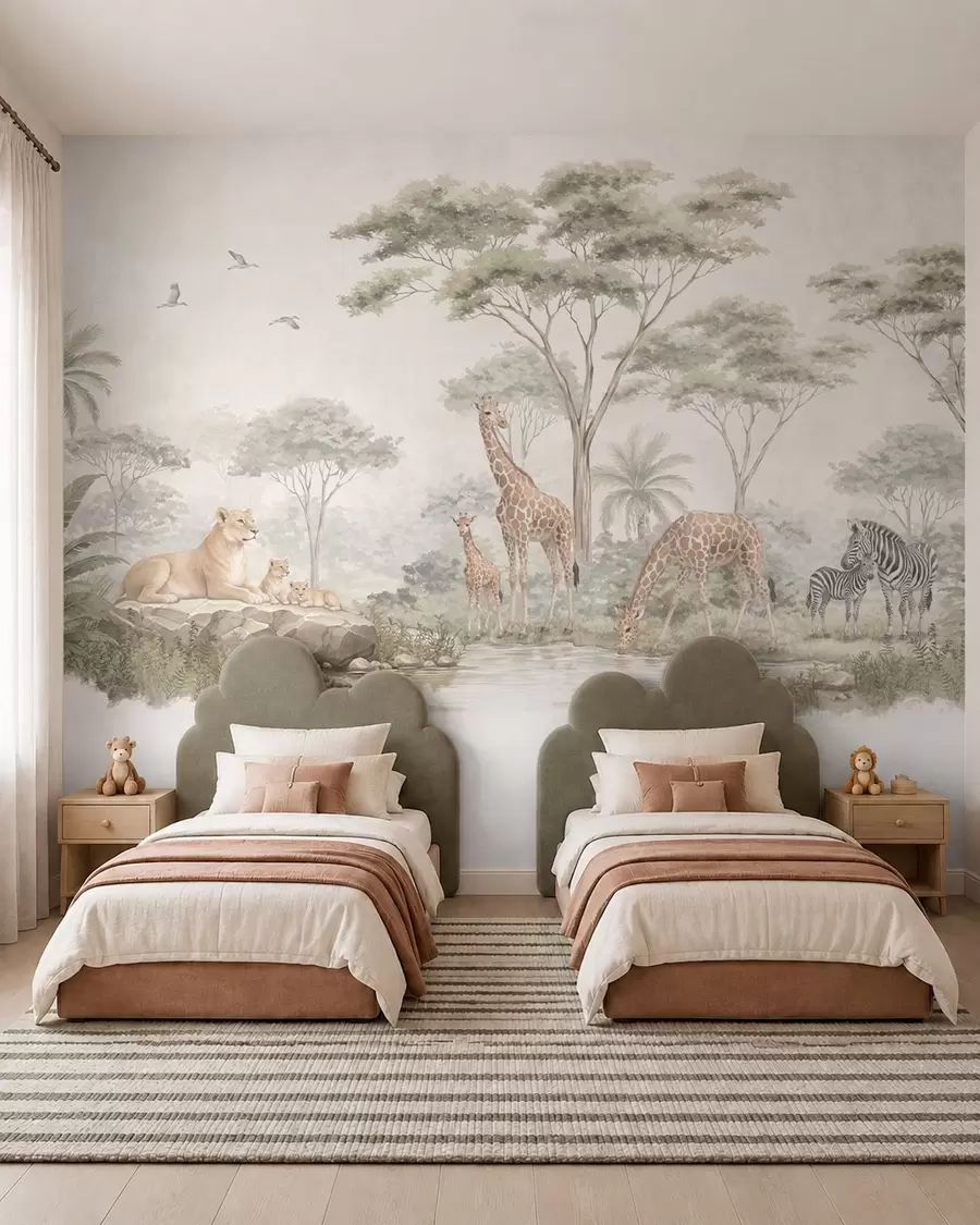 Fototapetai Safaris sepijos tonais w05804