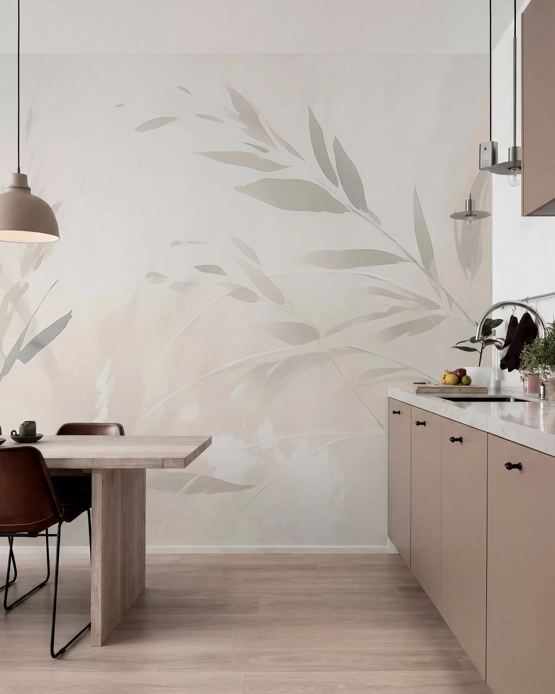 Fototapetai Šakelės šviesiais lapais w05837