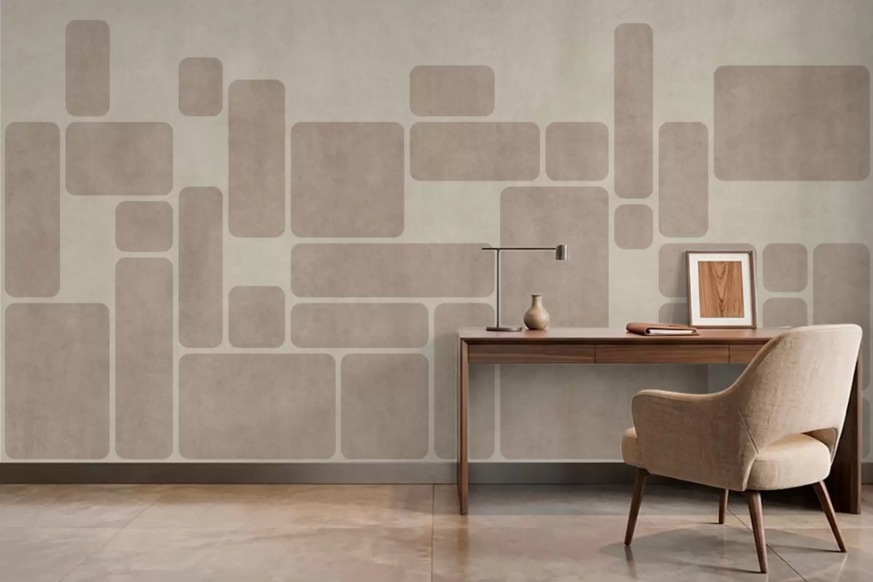 Fototapetai Geometrinis raštas su apvalintais stačiakampiais w05141