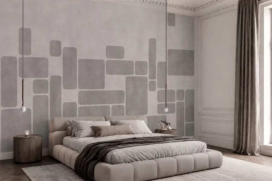 Fototapetai Geometrinis raštas švelnių pilkų ir rausvų atspalvių w05141v1