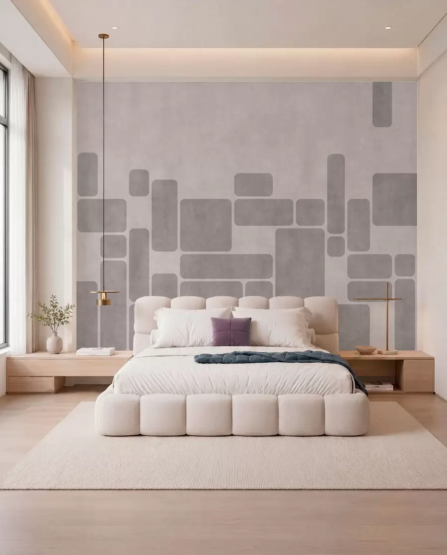 Fototapetai Geometrinis raštas švelnių pilkų ir rausvų atspalvių w05141v1