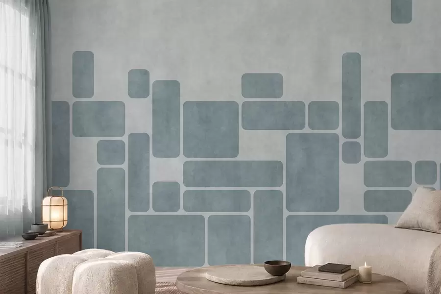 Fototapetai Geometrinis raštas šviesiai mėlynų atspalvių w05141v2