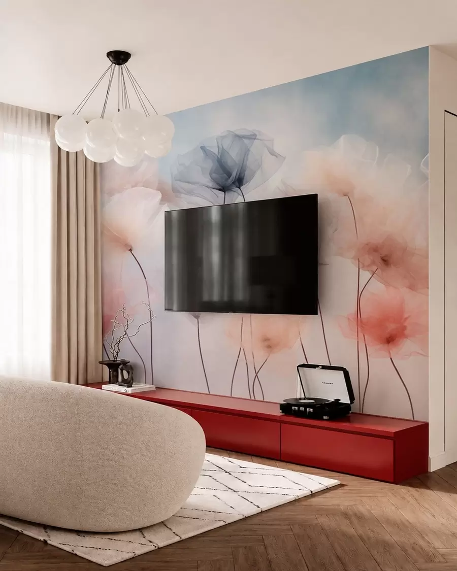 Fototapetai Lengvos gėlės švelniais pasteliniais atspalviais w05818