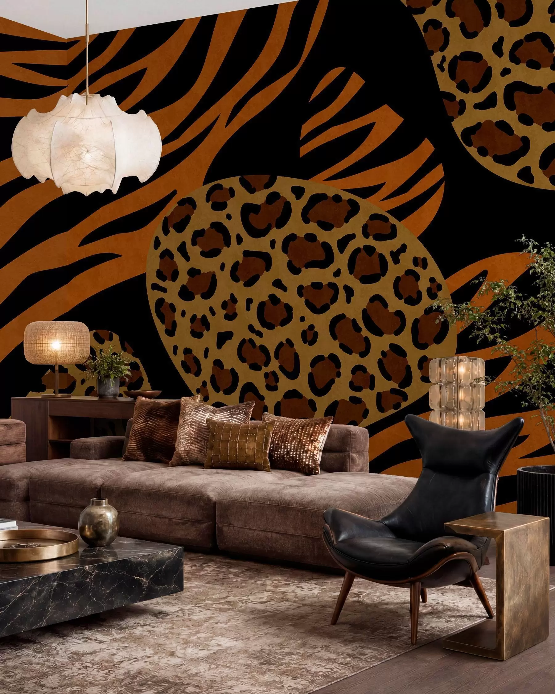 Fototapetai Laukinių gyvūnų įkvėpti leopardo ir tigro raštai w05759