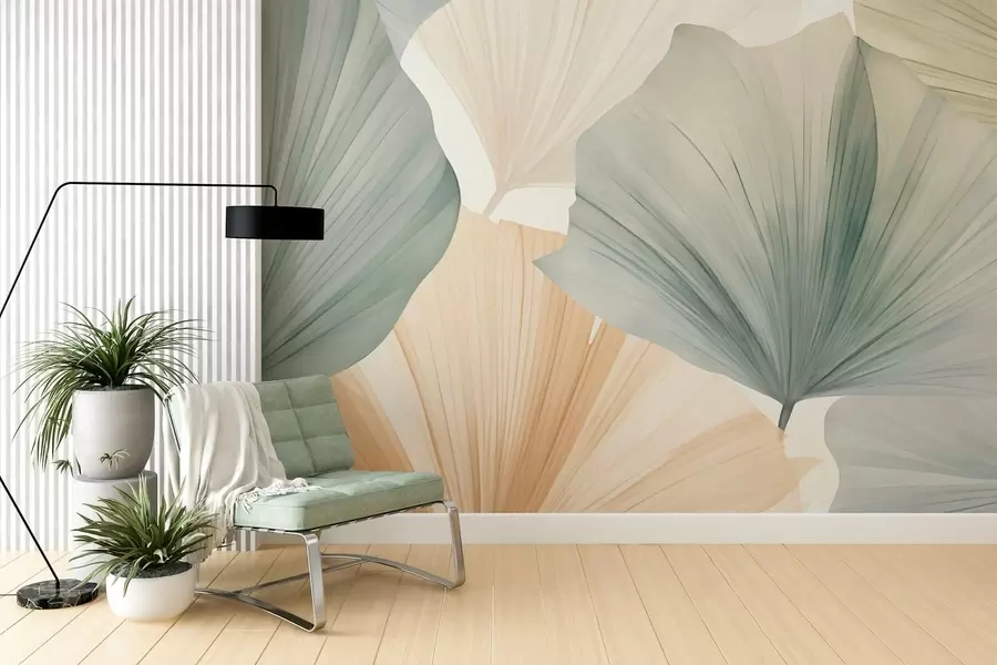 Fototapetai Apvalus ginkgo lapas w05772