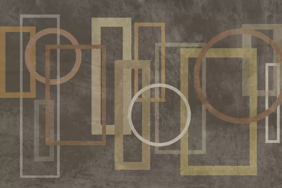 Fototapetai Geometrinės, reljefinės formos, įskaitant stačiakampius ir apskritimus, žemės atspalvių w10031