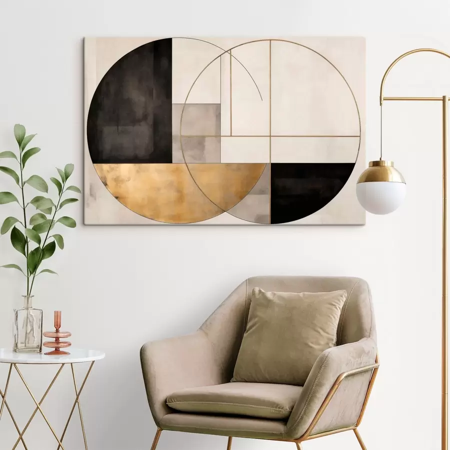 Fototapetai Geometriniai apskritimai ir stačiakampiai neutralių atspalvių s50595
