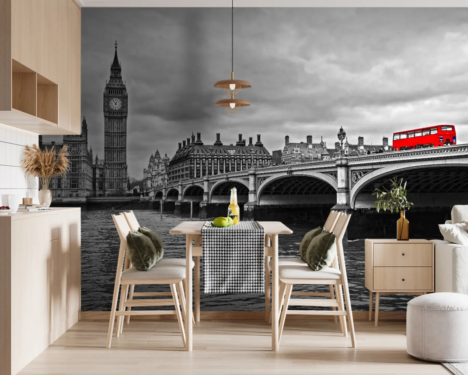 Fototapetai Londonas, pilka ir raudona u53383