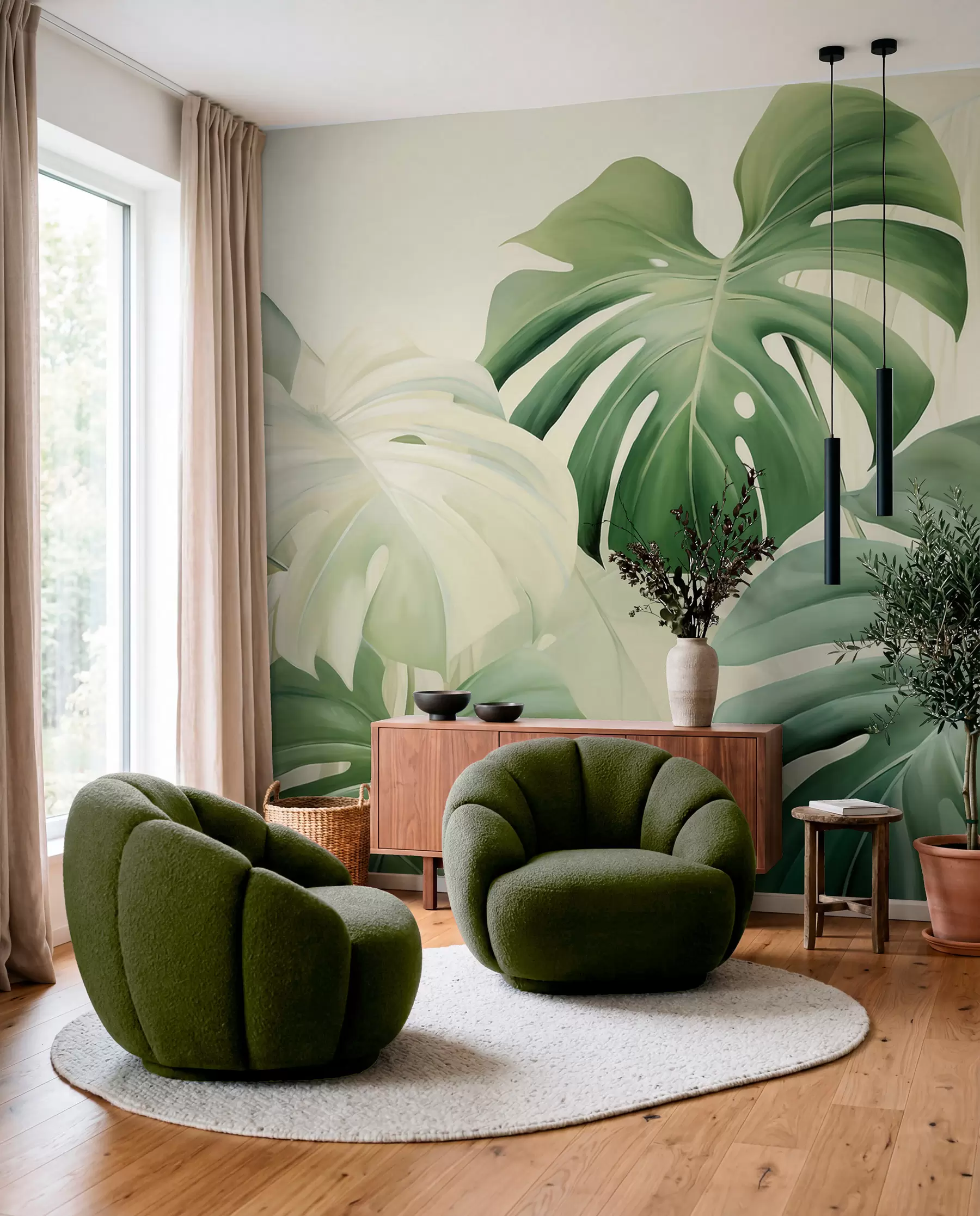 Fototapetai Monstera žalios spalvos w05909
