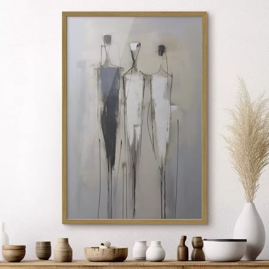 Fototapetai Abstrakčios siluetai, tapybos imitacija f50849