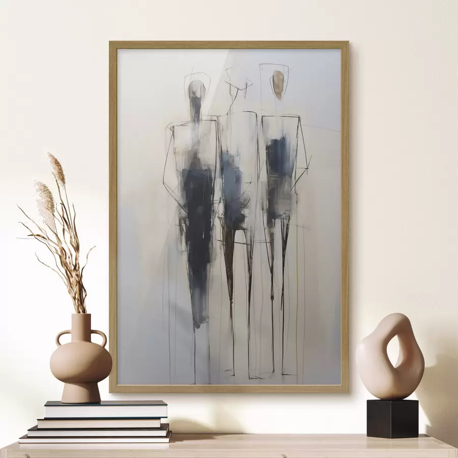 Fototapetai Abstrakčios siluetai, tapybos imitacija f50850