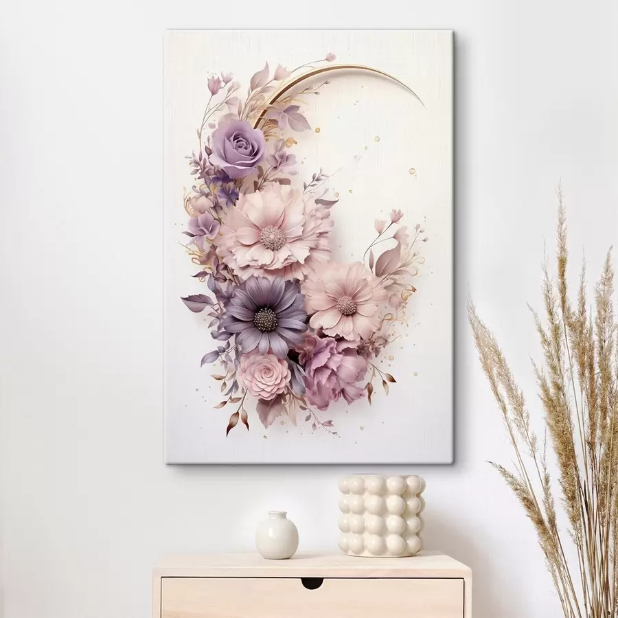 Paveikslėlis Violetinis pusmėnulis su bijūnais s50760