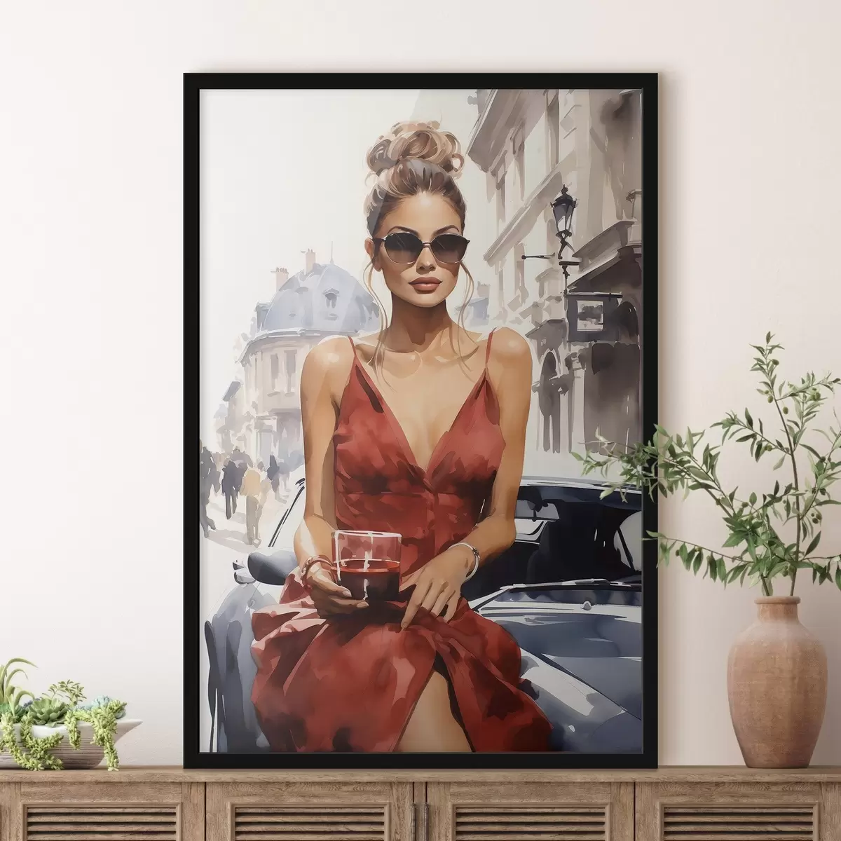 Plakatas „Moteris raudonais drabužiais“ – „Convertible“ f50745