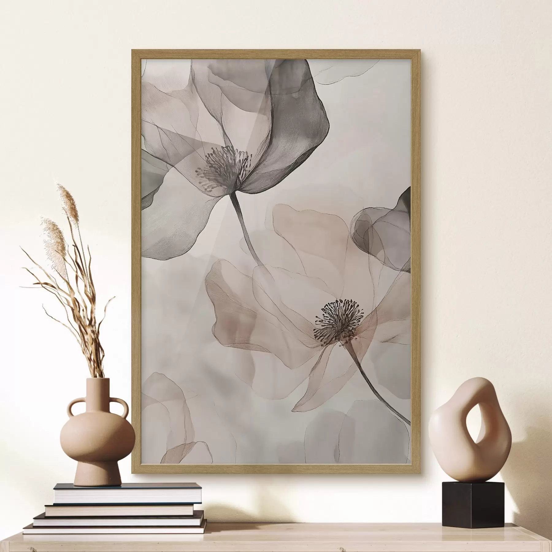 Fototapetai Pusiau permatomos gėlės rūke f50750