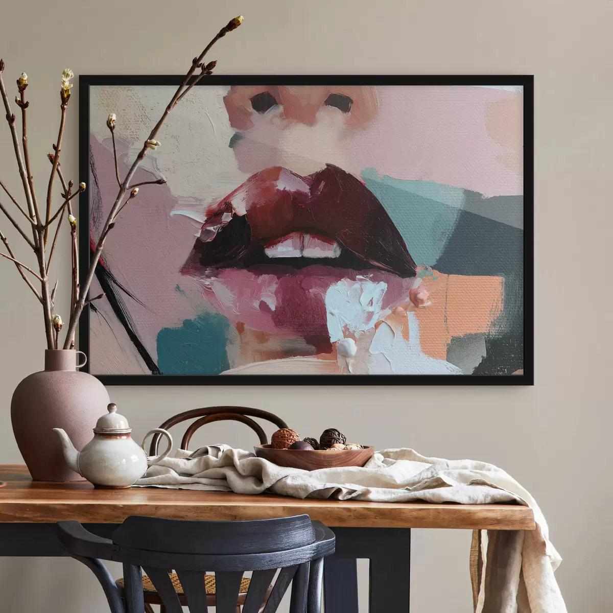 Plakatas Lūpos su lūpų dažais f50896