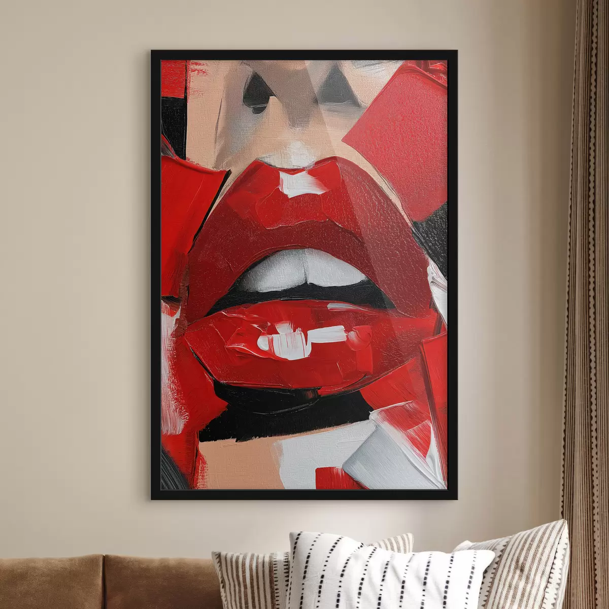 Plakatas Raudonos lūpos, raudonas lūpų dažai f50897