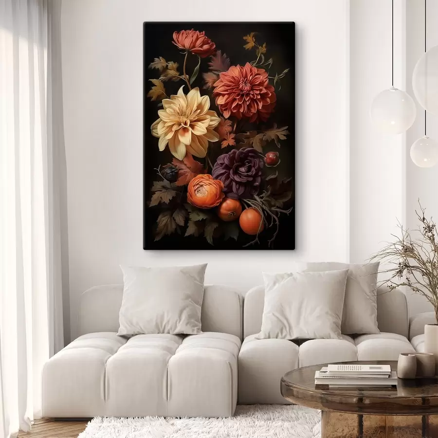 Paveikslėlis Rudens jurginai ant tamsaus fono s50909