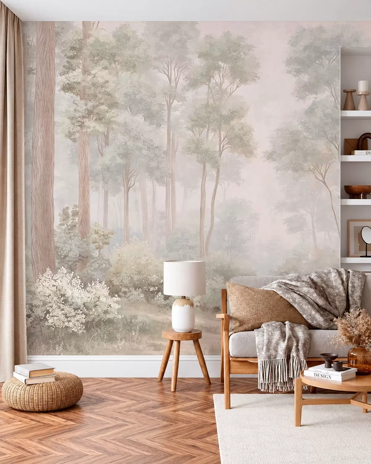 Fototapetai Švelnių pastelių spalvų miškas su vingiuotu takeliu w05889