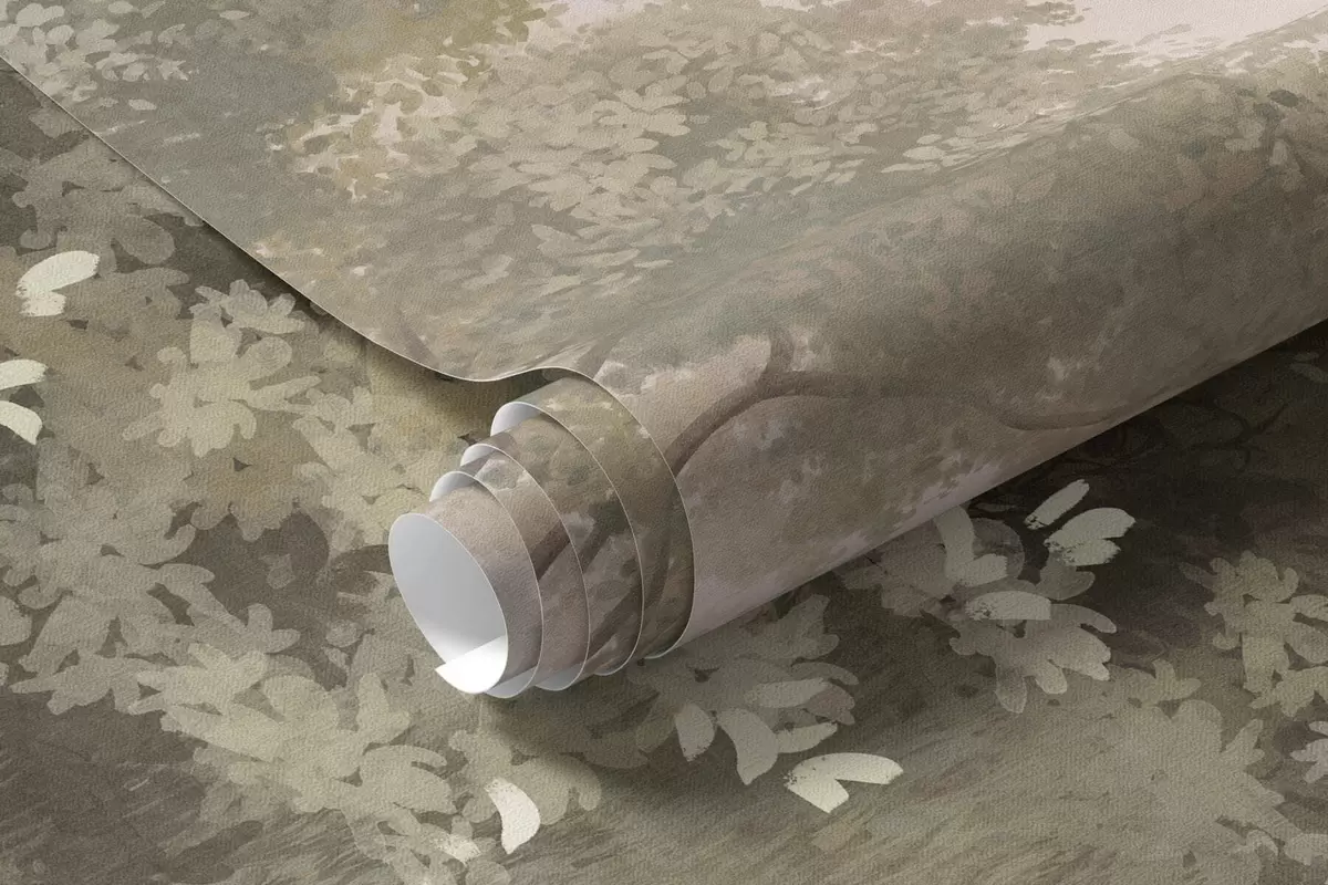 Fototapetai Rūko apgaubtas miškas su takeliu tarp medžių ir krūmų w05889v2