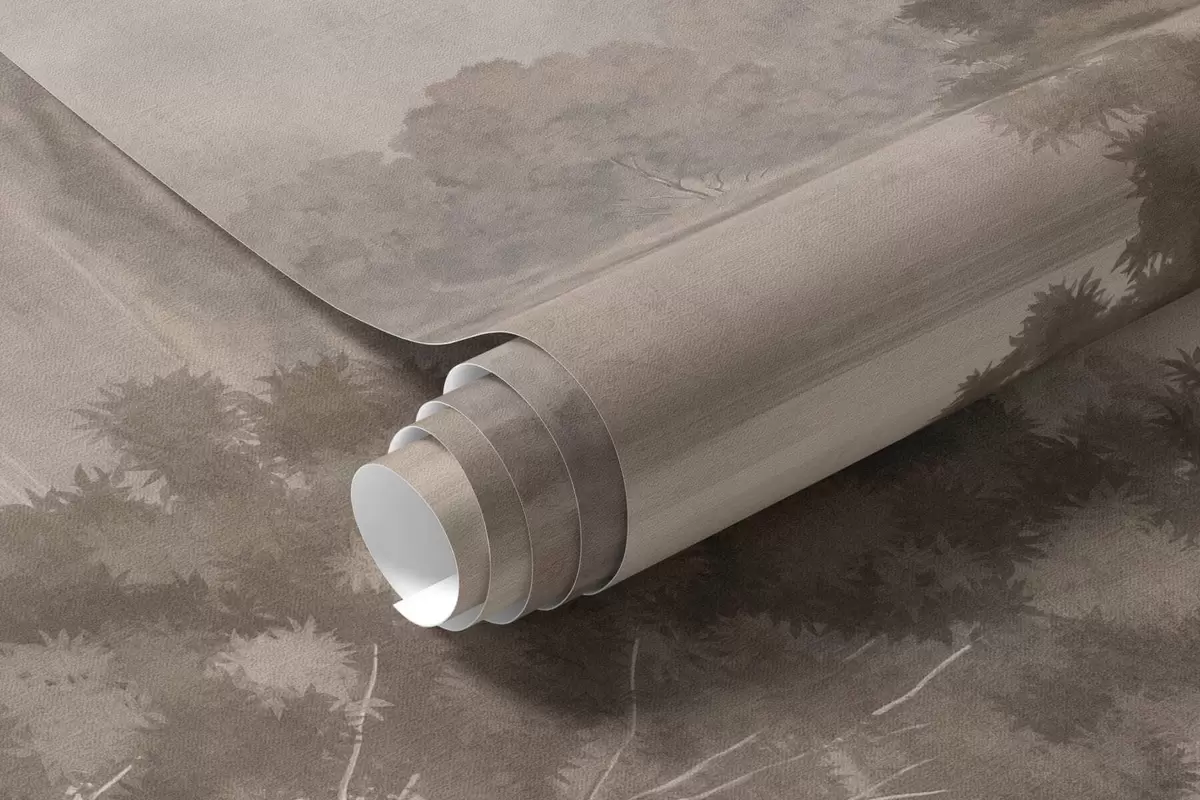 Fototapetai Ramus ežeras tarp rūko apgaubtų kalvų ir miškų w05928