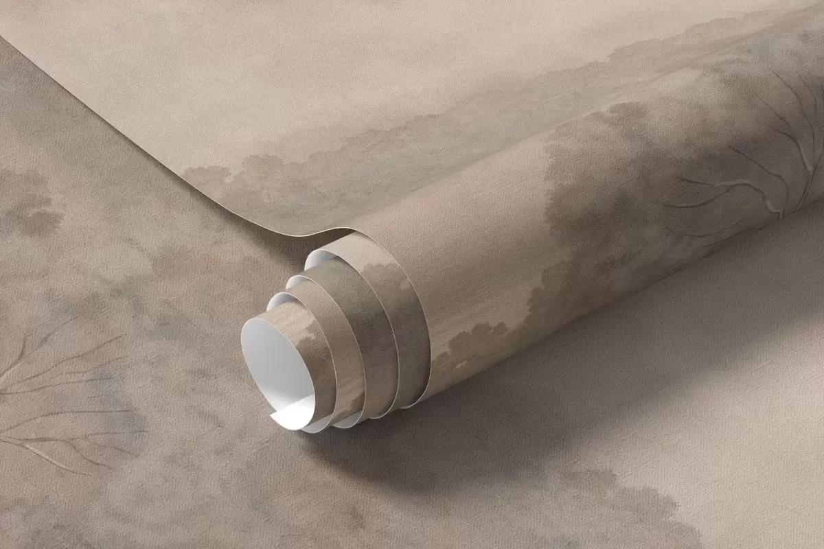 Fototapetai Ežeras tarp miškingų kalnų, šiltų pastelinės spalvos atspalvių w05928v1