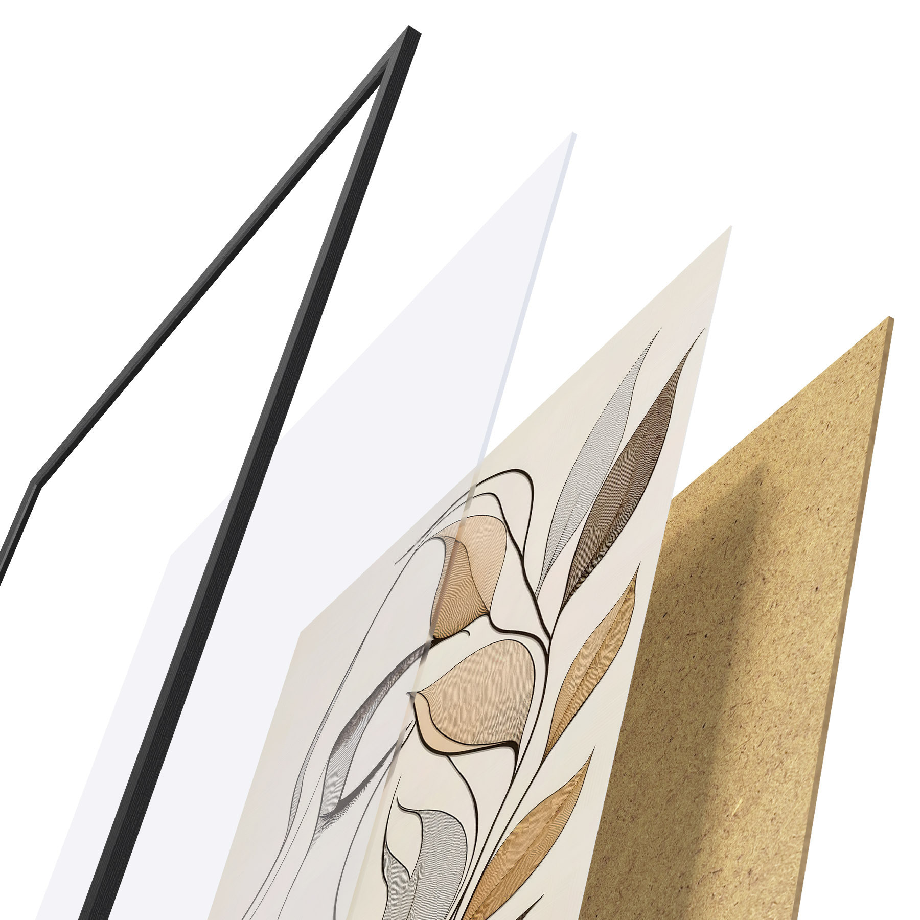 Plakatas Moteries profilis su lapais f50998