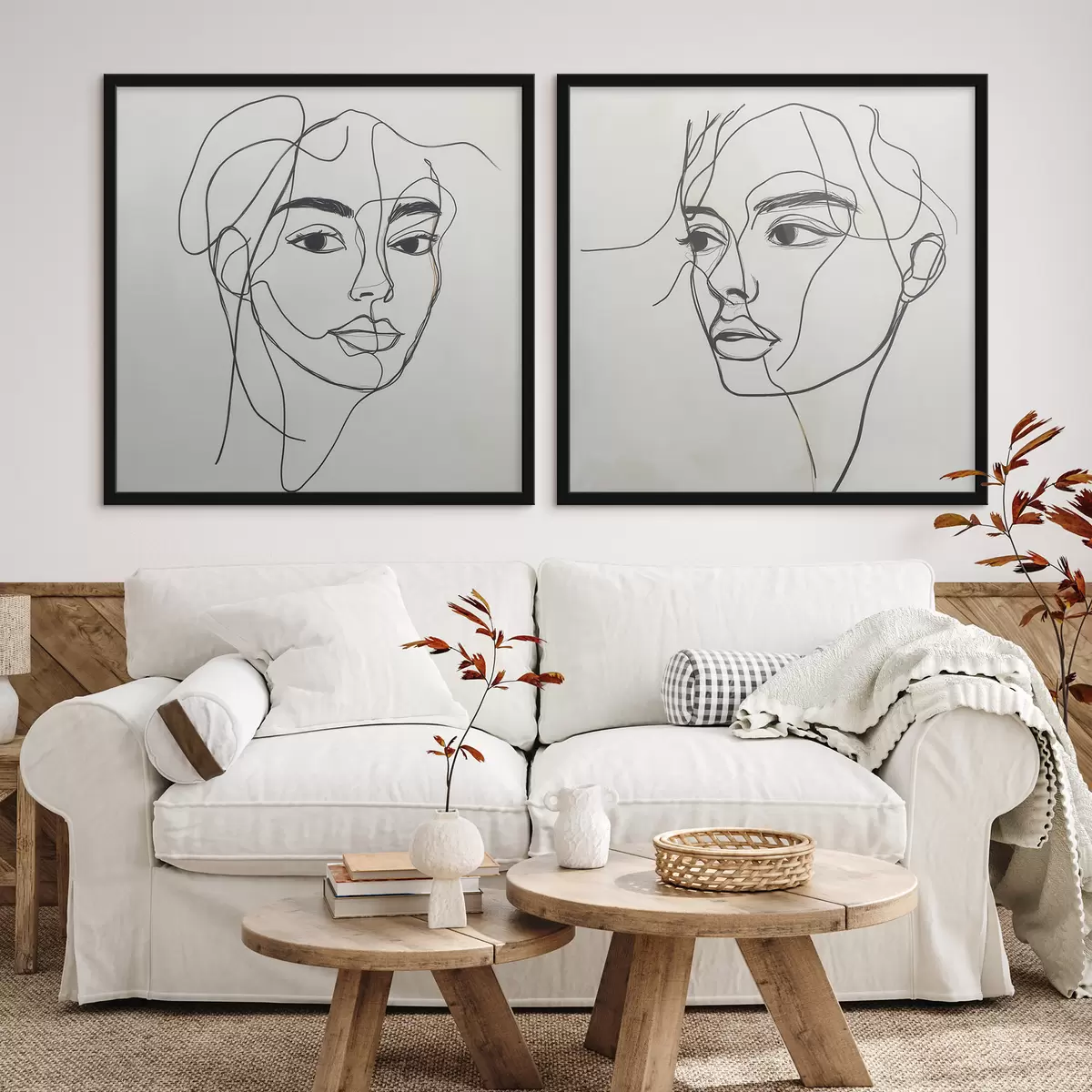 Plakatas Linijiniai abstraktūs veidai d31069