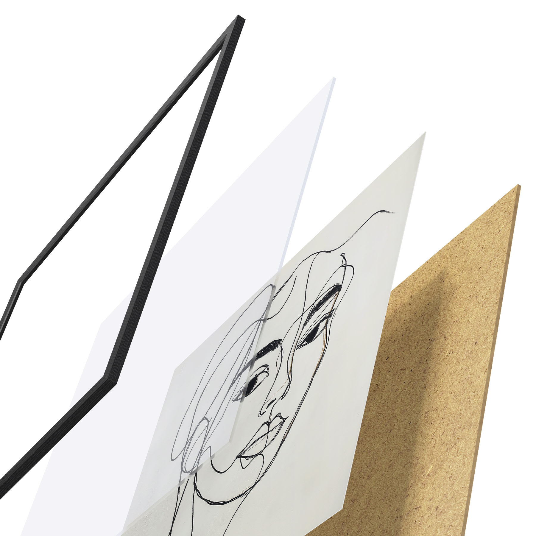 Plakatas Linijiniai abstraktūs veidai d31069