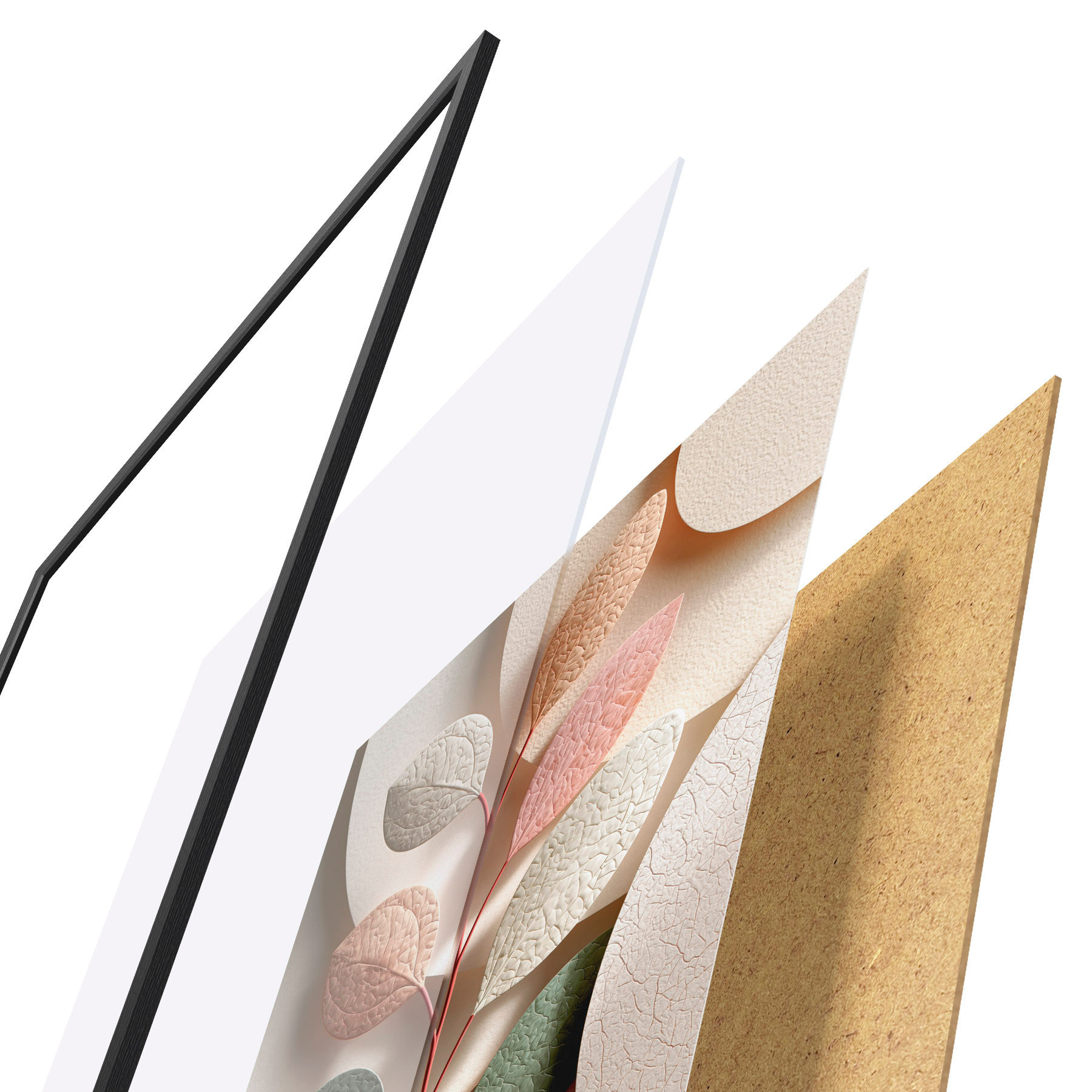 Plakatas Botaninė šaka su geometrinėmis figūromis f50863