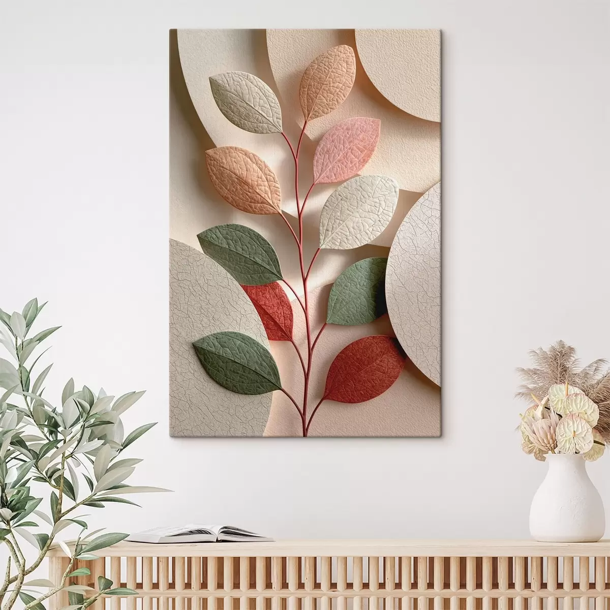 Paveikslėlis Botaninė šaka su geometrinėmis figūromis s50863