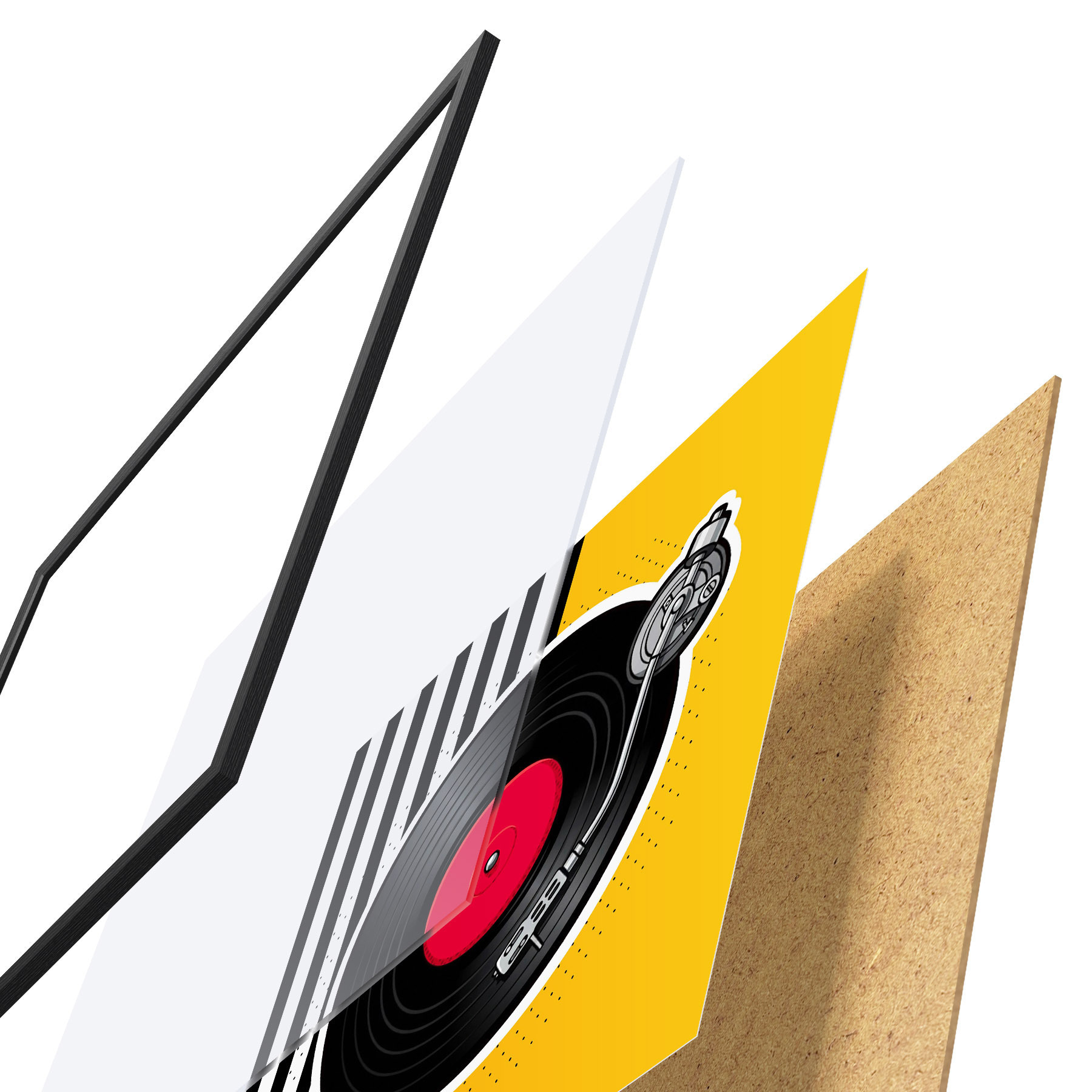 Plakatas Stilingas patefonas ryškiomis spalvomis f50789