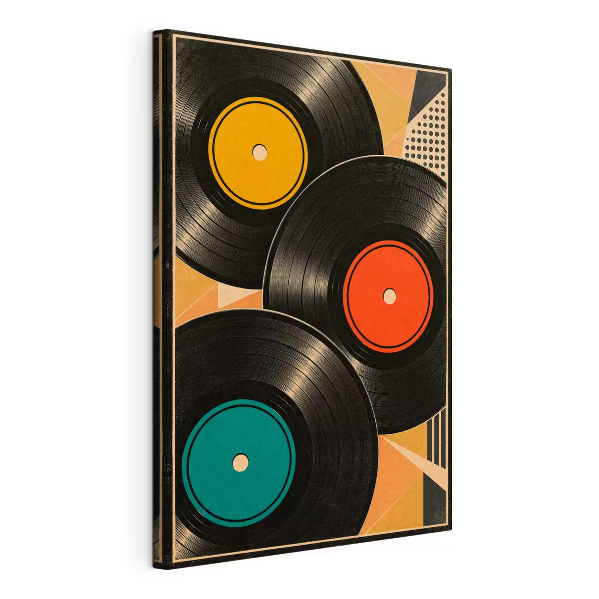 Paveikslėlis Retro atmosfera su spalvotomis vinilo plokštelėmis s50923