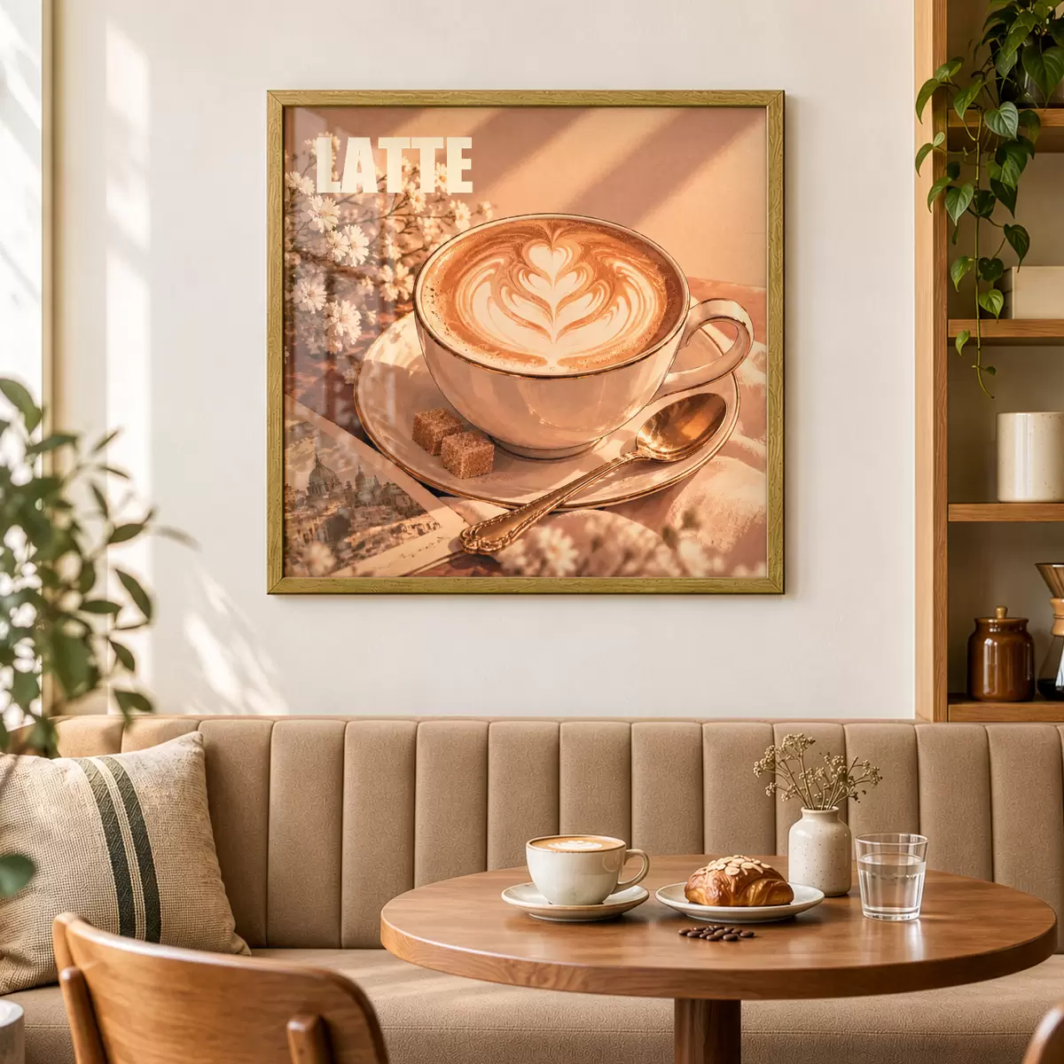Plakatas Meniškai paruoštas latte saulės spinduliuose f50873