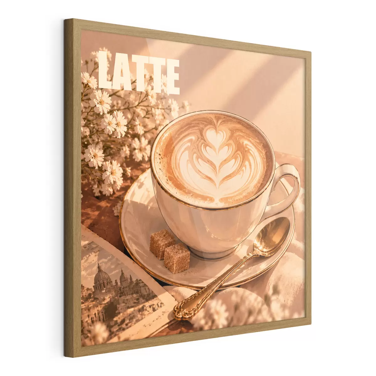 Plakatas Meniškai paruoštas latte saulės spinduliuose f50873