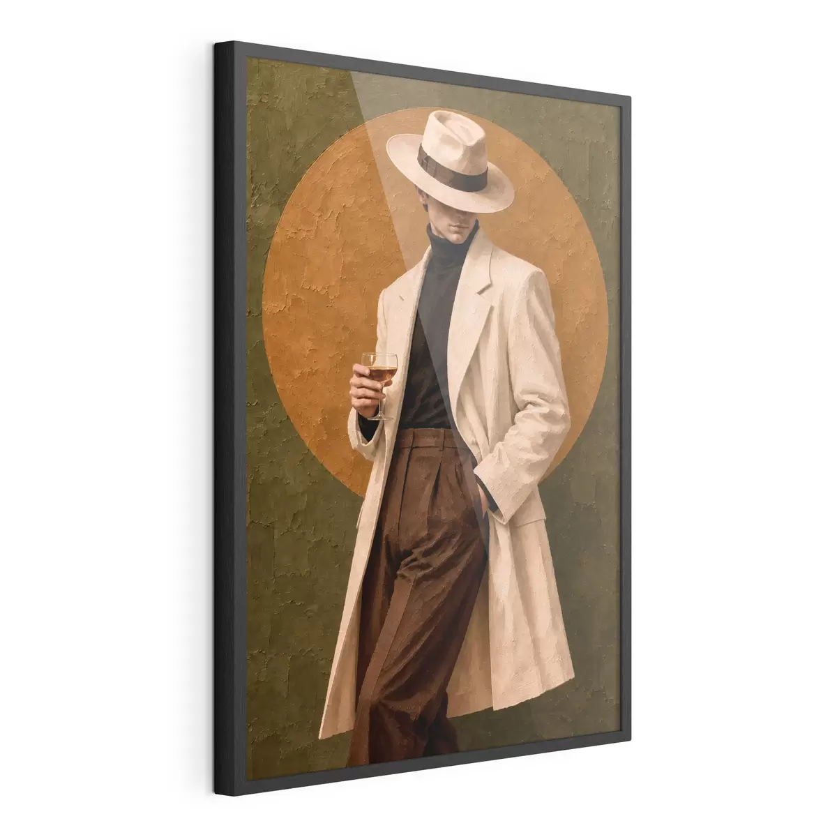 Plakatas Stilinga elegancija su gėrimu rankoje f50885
