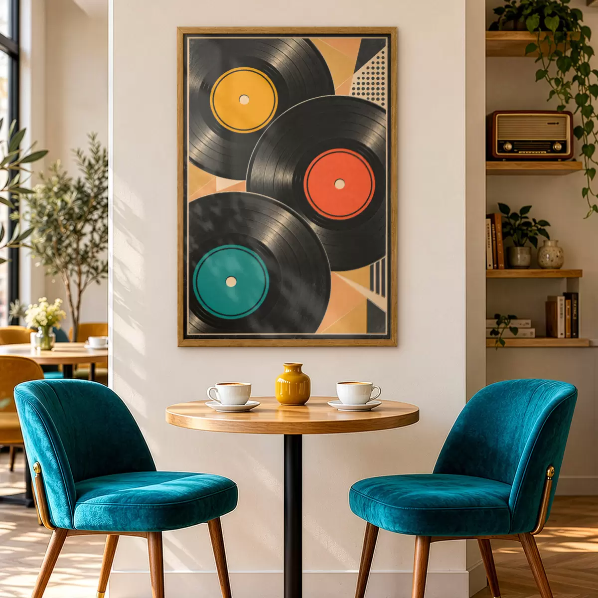 Plakatas Spalvingos vinilo plokštelės, sudarančios harmoniją f50923