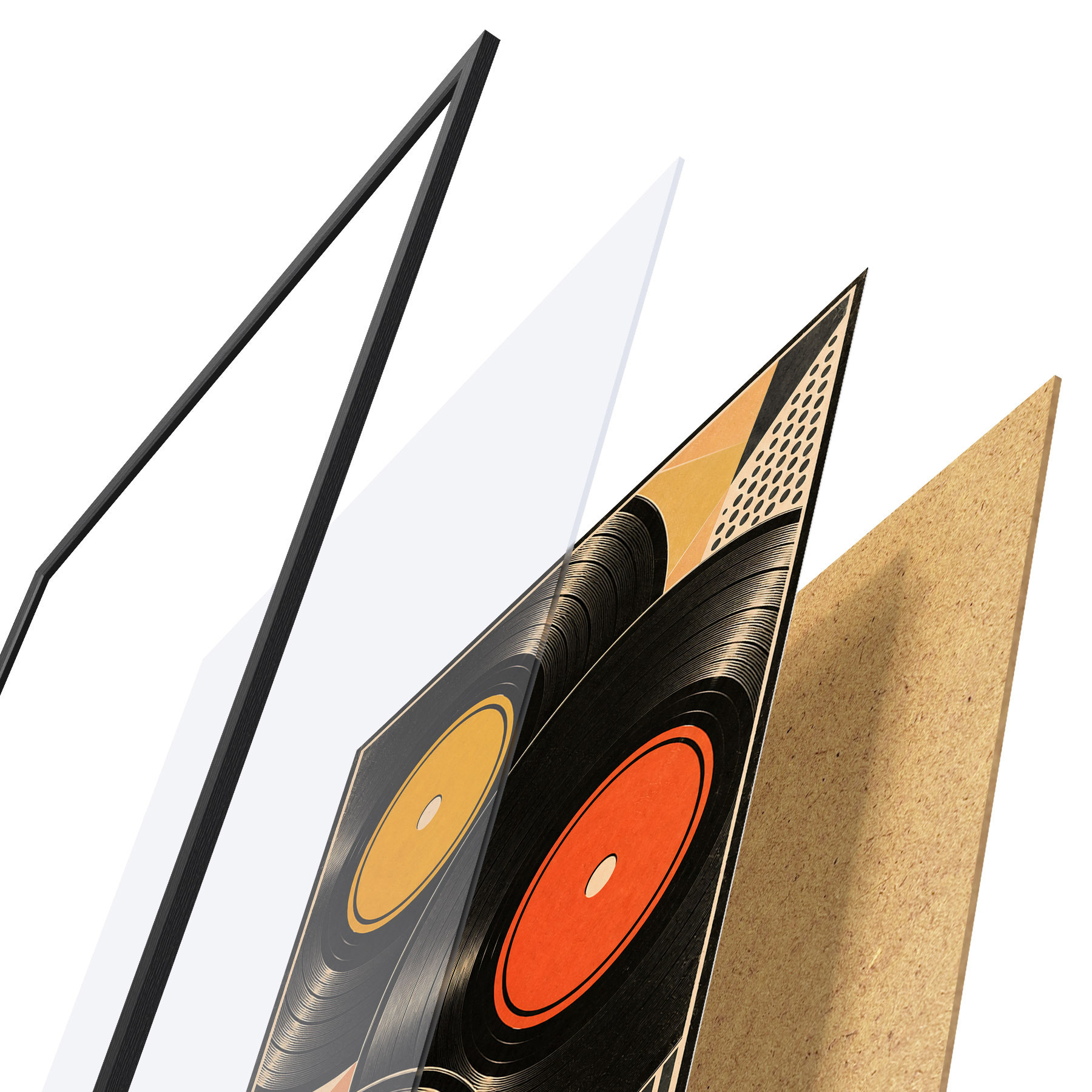 Plakatas Spalvingos vinilo plokštelės, sudarančios harmoniją f50923